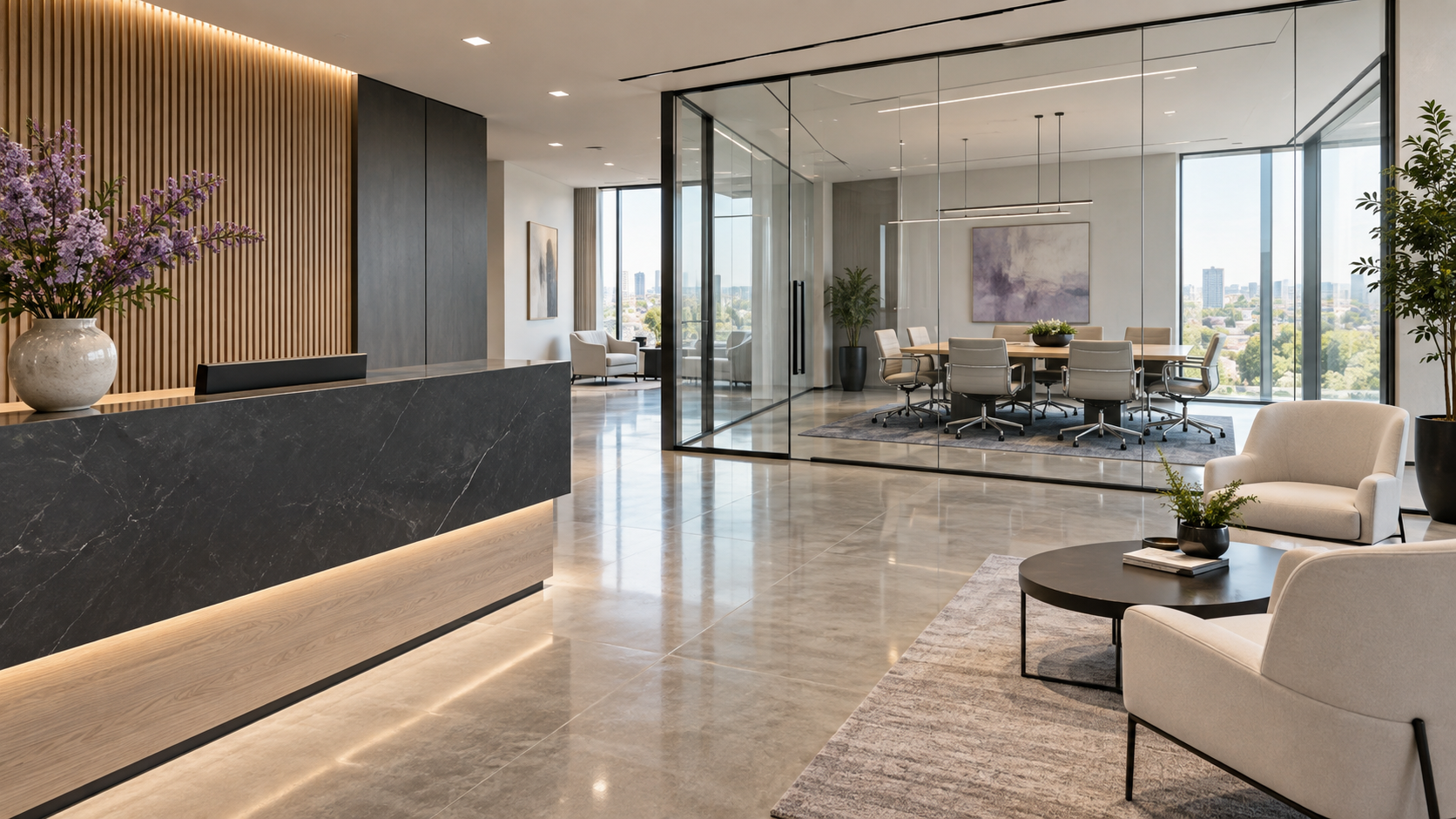 Clean modern professional office